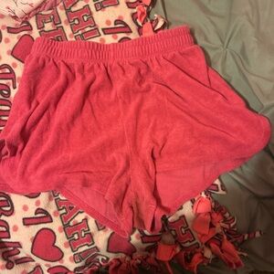Cozy Pink Terry Cloth Shorts